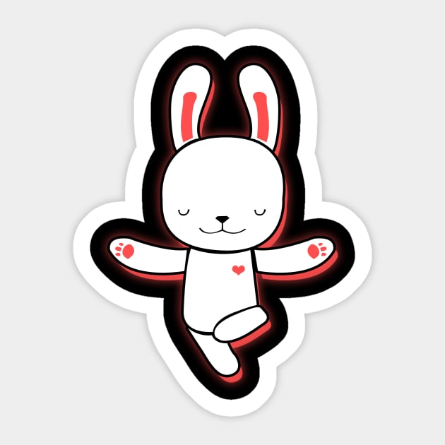 'Bunnies Doing Yoga' Cute Bunny Gift Sticker by ourwackyhome